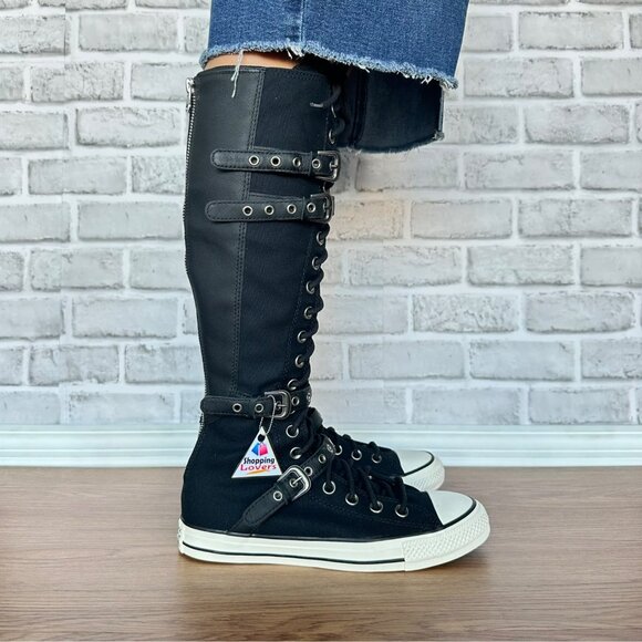 ⭐Converse Chuck Taylor XXHi Leather Straps 9 Women's Sneaker Boots Black A16600C - Picture 5 of 8
